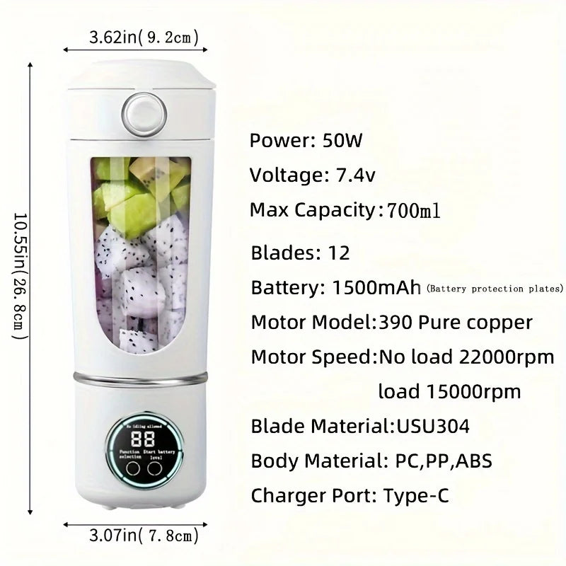 Portable USB Rechargeable Blender 23OZ
